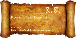 Komlósi Beatrix névjegykártya